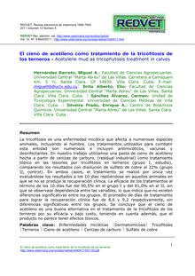 El cieno de acetileno como tratamiento de la tricofitosis de los terneros-(Acetylene mud as tricophytosis treatment in calves).
