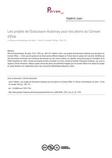 Les projets de Dubuisson-Aubenay pour les jetons du Conseil d État - article ; n°18 ; vol.6, pg 156-170