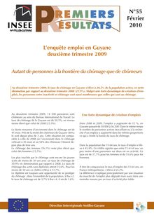 L’enquête emploi en Guyane deuxième trimestre 2009