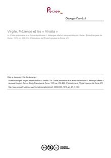 Virgile, Mézence et les « Vinalia » - article ; n°1 ; vol.27, pg 253-263