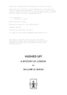 Hushed Up! - A Mystery of London