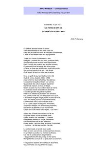 Lettre de Rimbaud à Paul Demeny - 10 juin 1871