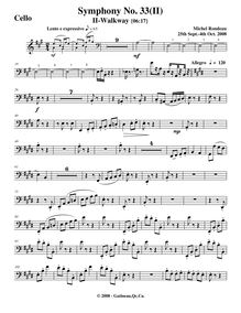 Partition violoncelles, Symphony No.33, A major, Rondeau, Michel par Michel Rondeau
