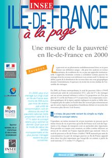 Une mesure de pauvreté en Ile-de-France en 2000