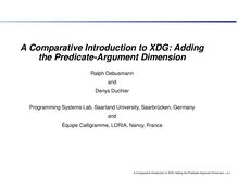 A Comparative Introduction to XDG: Adding the Predicate Argument Dimension