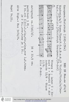 Partition complète et parties, Sinfonia en F major, GWV 566