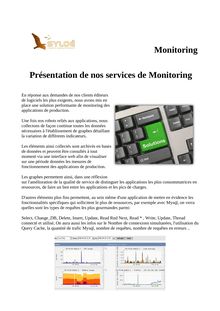Monitoring Présentation de nos services de Monitoring
