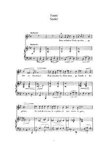 Partition No. 1 - Seule! (G minor), 2 chansons, Op.3, Fauré, Gabriel
