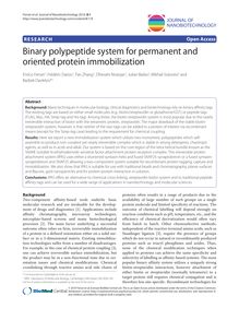 Binary polypeptide system for permanent and oriented protein immobilization