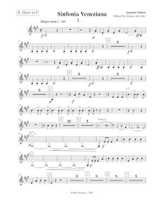 Partition cor 2 (F), Sinfonia Veneziana, D major, Salieri, Antonio