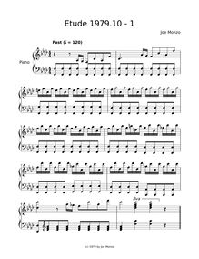 Partition complète, Etude 1979.10 - 1, F-minor, Monzo, Joseph Louis
