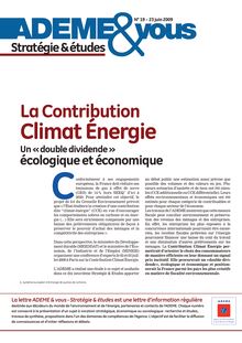 La contribution climat énergie : un "double dividende" écologique et économique.
