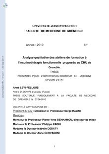 UNIVERSITE JOSEPH FOURIER FACULTE DE MEDECINE DE GRENOBLE