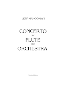 Partition Solo flûte, Concerto pour flûte et orchestre, Manookian, Jeff