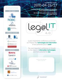 Legal IT 2010 : Programme de la conférence