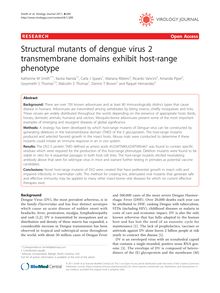 Structural mutants of dengue virus 2 transmembrane domains exhibit host-range phenotype