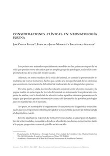 Consideraciones clínicas en neonatología equina