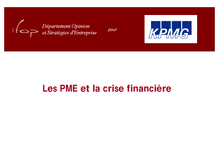 Les PME et la crise financière