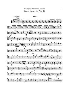 Partition altos, Piano Concerto No.17, G major, Mozart, Wolfgang Amadeus