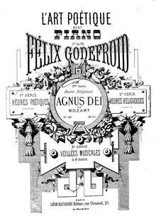 Partition complète, Agnus Dei de Mozart, Op.189, Godefroid, Félix
