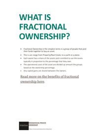 WHAT IS FRACTIONAL OWNERSHIP