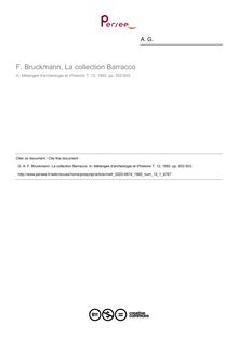 F. Bruckmann, La collection Barracco  ; n°1 ; vol.12, pg 502-503