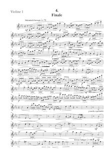 Partition violon 1, corde quatuor No.1, Streichquartett Nr.1 d-moll