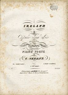 Partition No.3 pour Legacy, Ireland: 3 Popular Irish Airs Arranged as Rondos pour pour Piano Forte