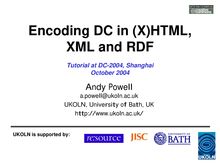 Encoding DC in \(X\)HTML, XML and RDF