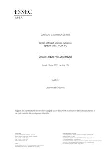 Dissertation Philosophique 2003 Classe Prepa B/L ESSEC