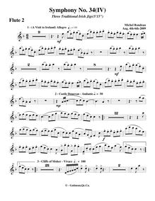 Partition flûte 2, Symphony No.34, F major, Rondeau, Michel par Michel Rondeau