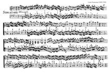 Partition Sonata No.7 en D minor, Premier livre de sonates à violon seul et la basse.... par Mr Francoeur le fils... Gravée par le sr Hue