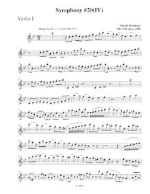 Partition violons I, Symphony No.20, B-flat major, Rondeau, Michel par Michel Rondeau