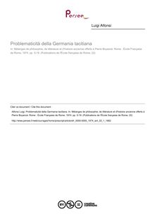 Problematicità della Germania tacitiana - article ; n°1 ; vol.22, pg 5-19