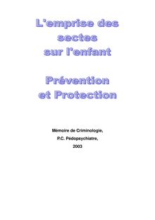 Mémoire de criminologie, pc pédopsychiatre, 2003