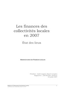 Les finances des collectivités locales en 2007 : état des lieux