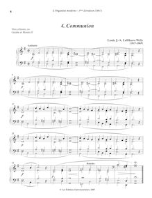 Partition , Communion, L Organiste Moderne, Lefébure-Wély, Louis James Alfred par Louis James Alfred Lefébure-Wély
