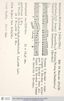 Partition complète et parties, Sinfonia en E-flat major, GWV 560