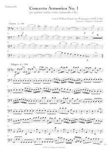 Partition violoncelles, Concerto armonico No.1 en G major, G major