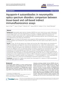 Aquaporin-4 autoantibodies in neuromyelitis optica spectrum disorders: comparison between tissue-based and cell-based indirect immunofluorescence assays