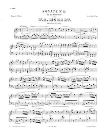 Partition complète, Piano Sonata No.12, F major, Mozart, Wolfgang Amadeus