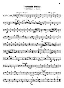 Partition violoncelles/Basses, Schweizer Scenen, Fantaisie, G major