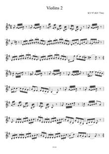 Partition violons 2 , partie, Symphony No.47, D major, Mozart, Wolfgang Amadeus