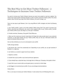 The Best Way To Get More Twitter Followers