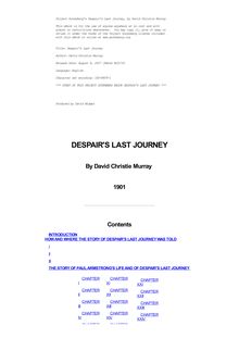 Despair s Last Journey