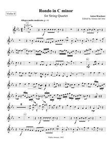 Partition violon 2, Rondo en C minor, Alternative Finale for String Quartet in C minor