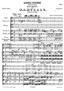 Partition , Allegro aperto, Piano Concerto No.8, Lützow-Konzert ; Lützow Concerto