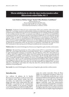 Efecto inhibitorio in vitro de cinco isotiocianatos sobreRhizoctonia solani Kühn AG-3