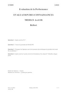 UTBM evaluation de la performance 2008