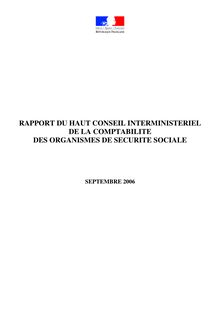 Rapport du Haut conseil interministériel de la comptabilité des organismes de sécurité sociale